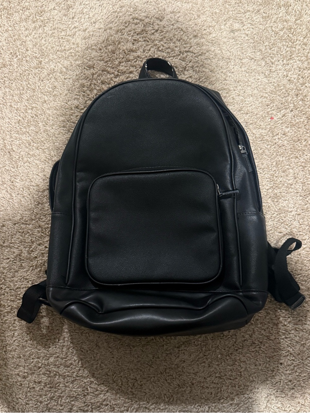 Zara Black Leather Backpack -